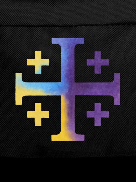 Kairos Cross (Jerusalem Cross) – Violet & Yellow