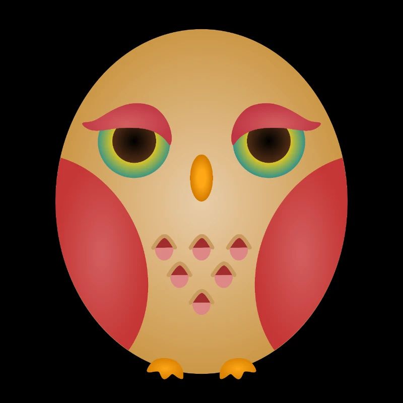 Gradient Owl Face in Cozy Tones