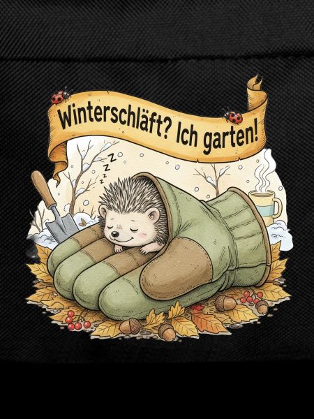 Igel schläft in Gartenhandschuh "Winterschläft? Ic