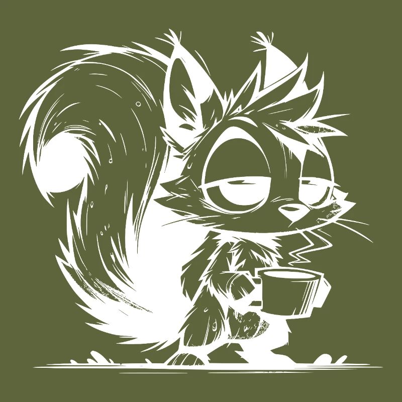 No squirrel at work without coffee