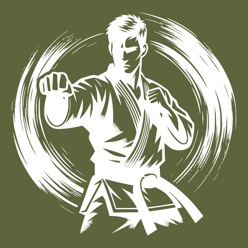 Dynamische Kampfpose Perfekte Karate Silhouette
