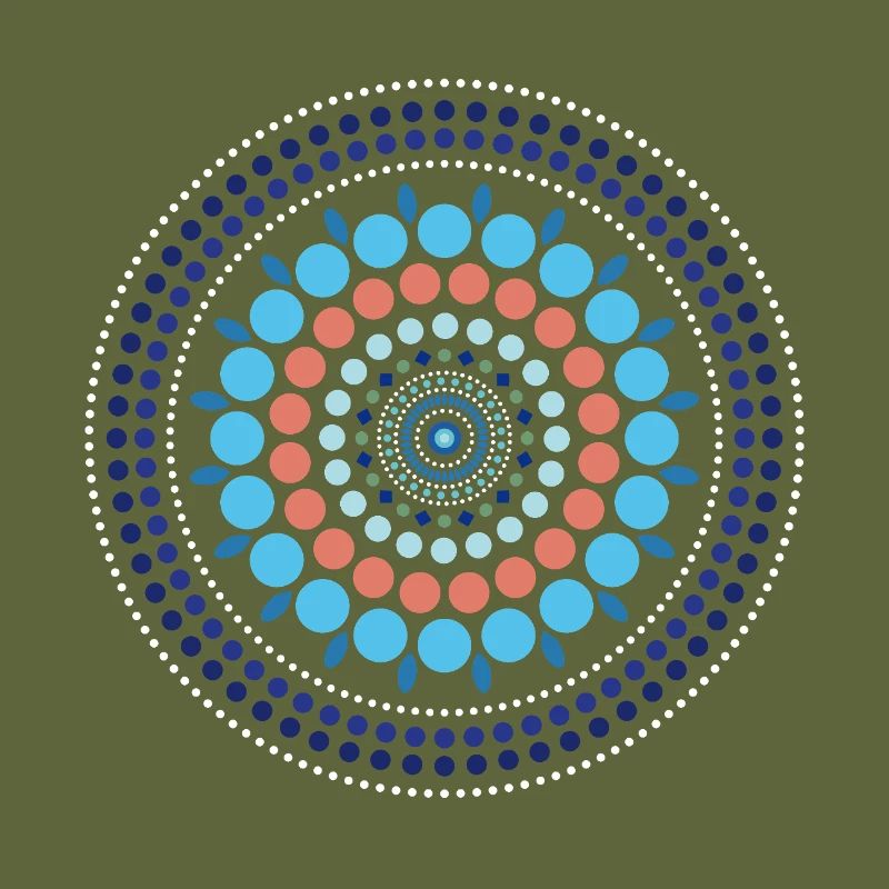 Blue Gradient Dot Mandala