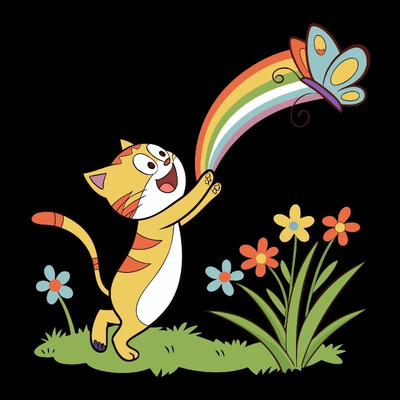 Rainbow Chase Kitten