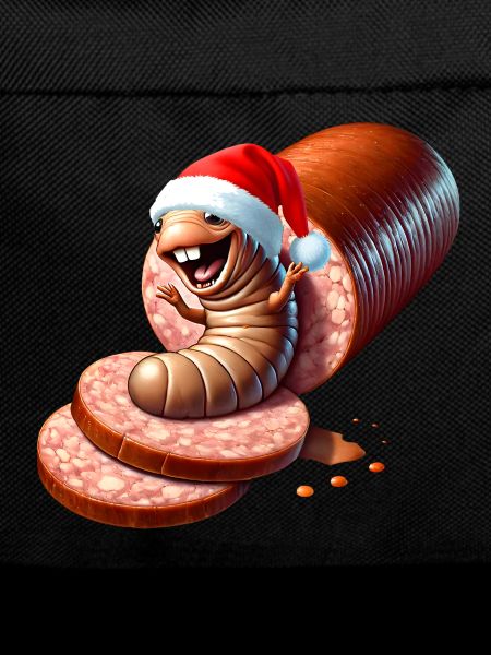 Salami Made Santa Caricature