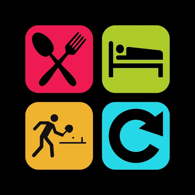 Eat Sleep Ping Pong Repeat Funny Table Tennis