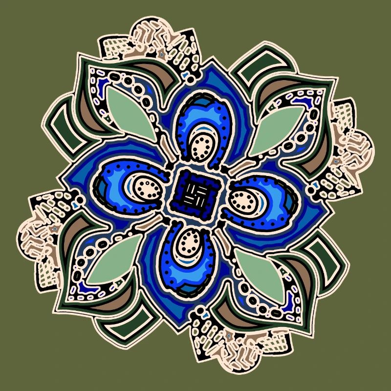 Fleur de mandala extravagante sarcelle
