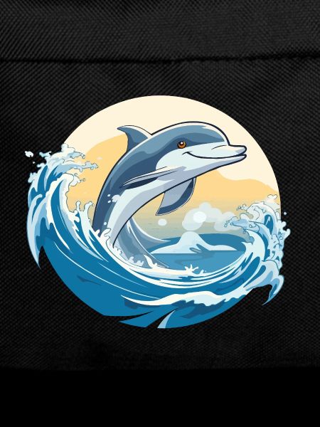 Dolphin jump over surf wave