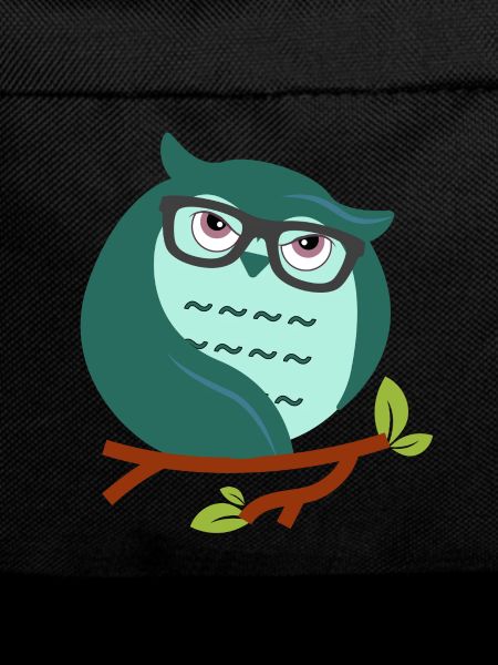 Cartoon owl with chic glasses