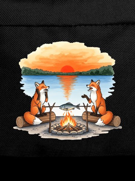 Fox Campfire at Sunset by Lake