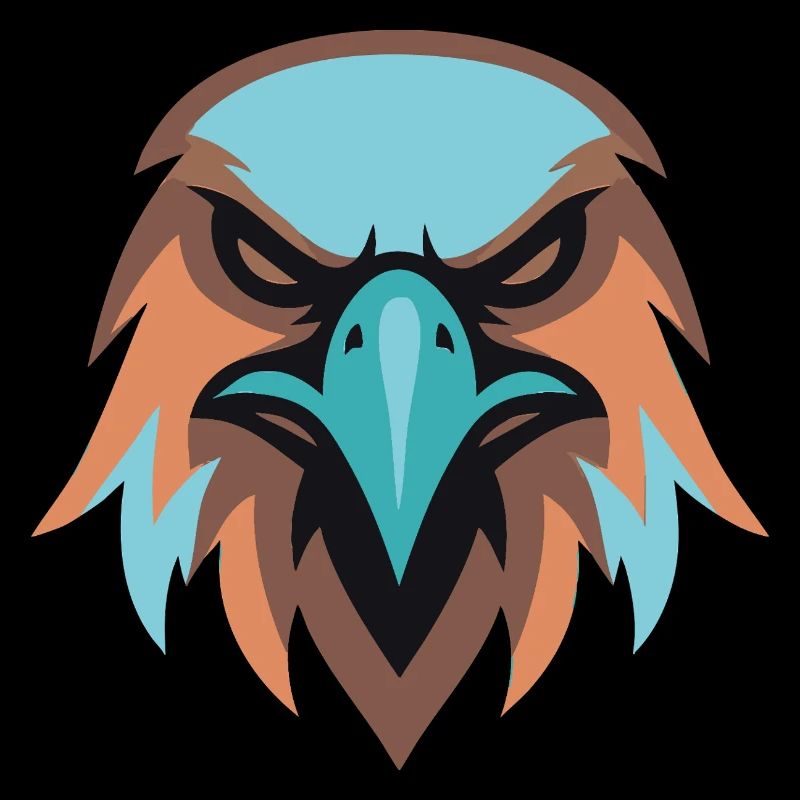 Tête d’aigle brun turquoise