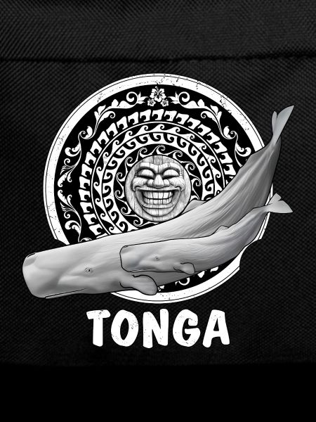 Sperm whales and tiki mask