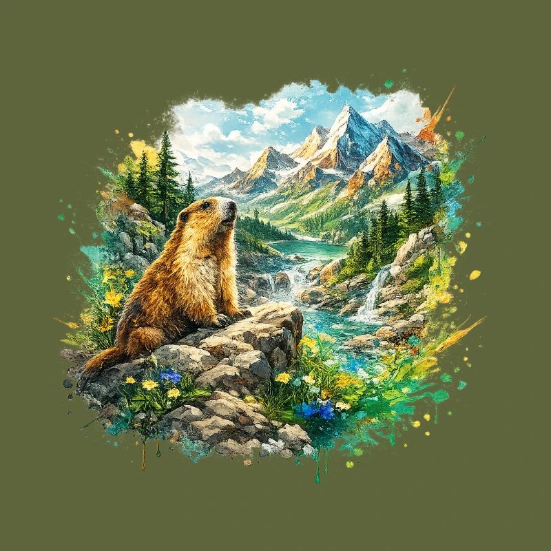 Marmot forest landscape