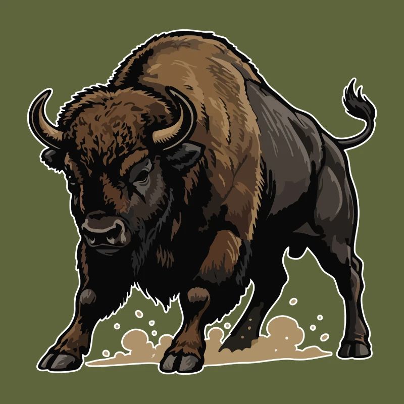 Wild Bison Charge Maskottchen Buffalo