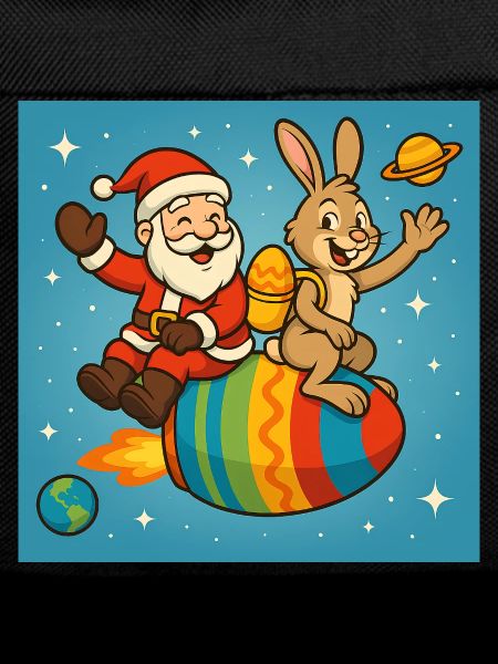 Christmas Easter Bunny in Star Flight