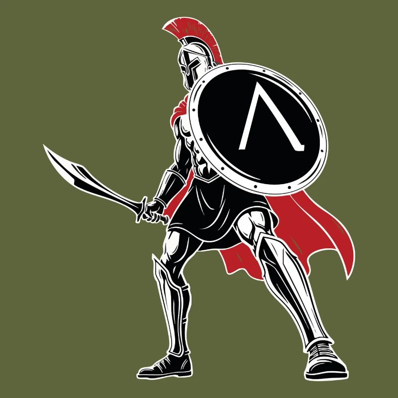 Spartan Sword Shield Maskottchen Spartan Legend