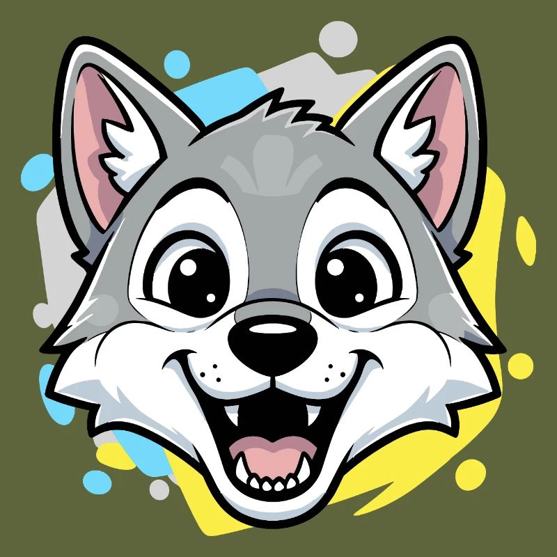 Wolf Head Cartoon Art