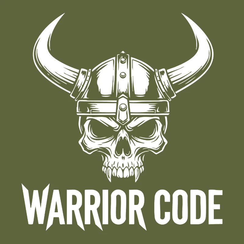 Kriegercode, Schädel, Wikinger, nordischer Hörnerhelm,