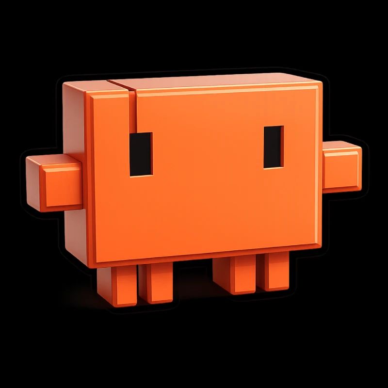 Claude Code Pixel 3D Maskottchen süßer Dev-Aufkleber