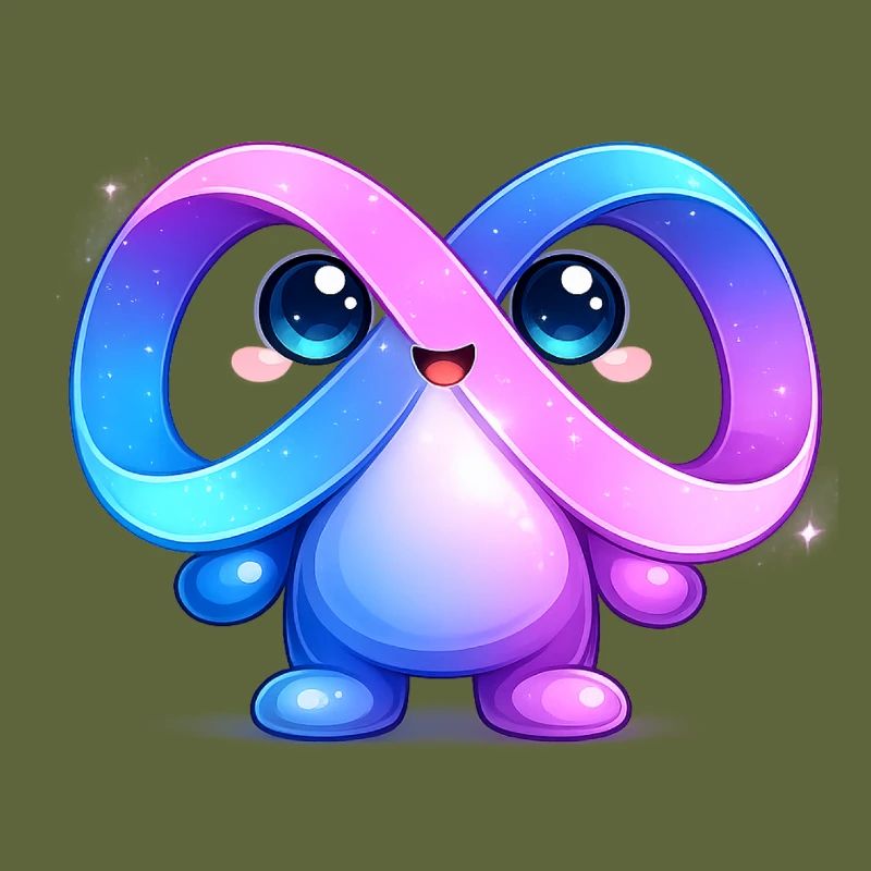 Niedlicher Meta-Infinity-Maskottchen-Aufkleber