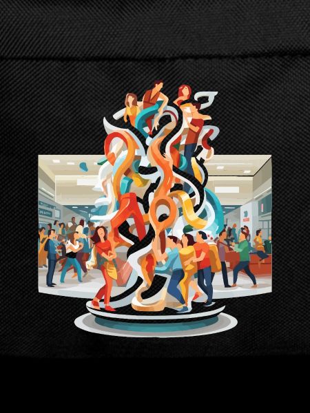 Colour Swirls Encounters Sculpture