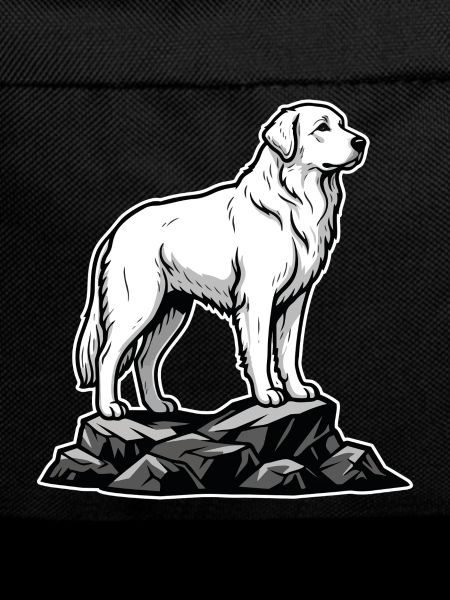 Dog Pyrenean Mountain Patou on Rock