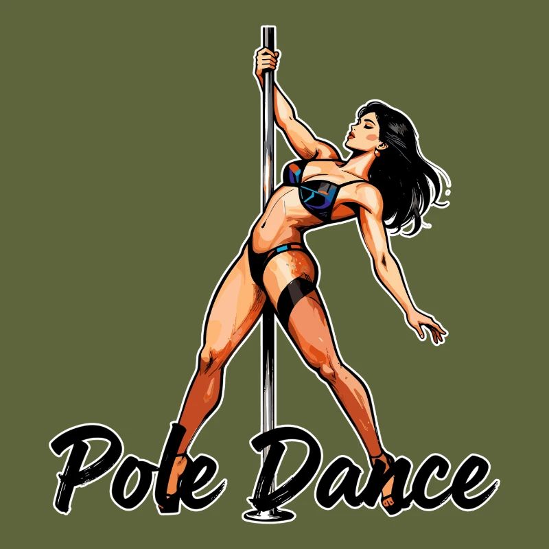 Pole Dance Silhouette – Elegant Pin-Up Art