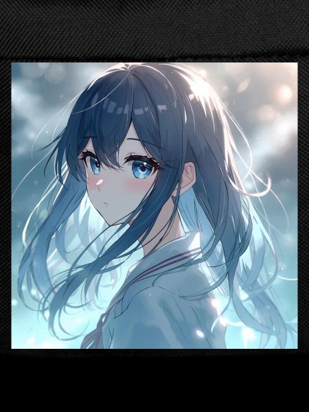 Blue Night Light Anime Portrait