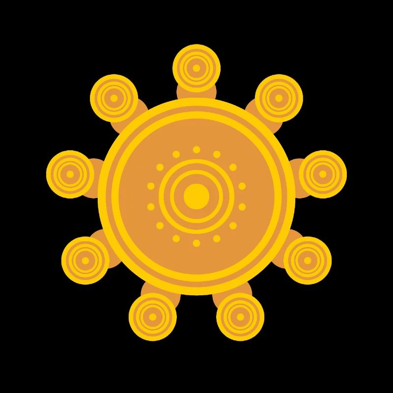 Soleil mandala orange central