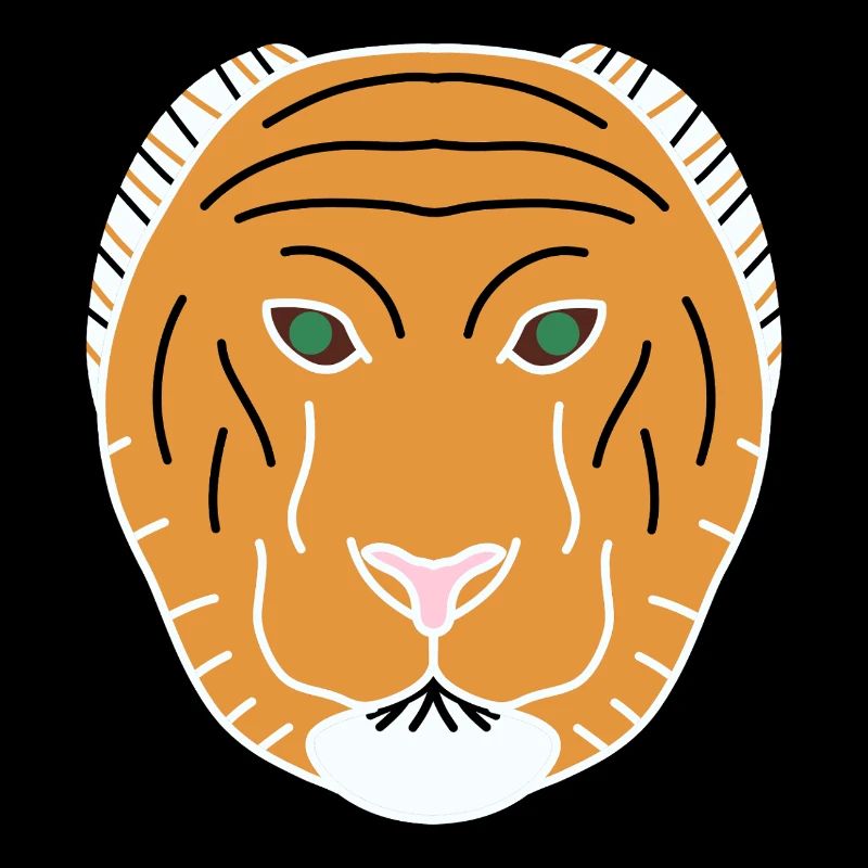 Oranger minimalistischer Tiger
