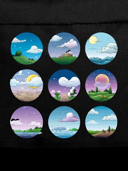 Circular Landscapes Day Night Collection