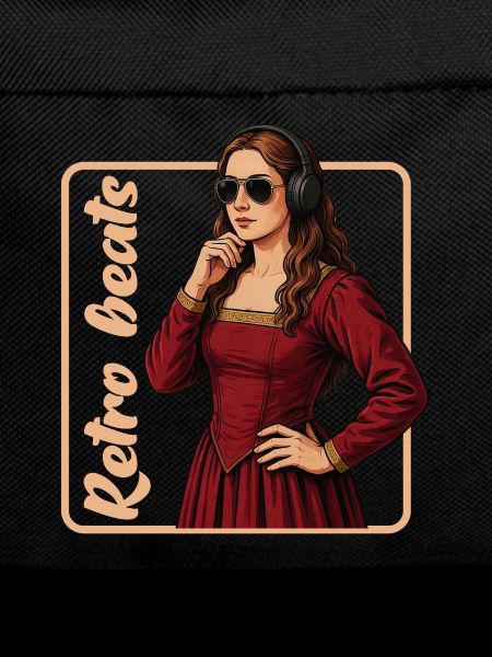 Mädchen-Kopfhörer-Musik Retro-Beats