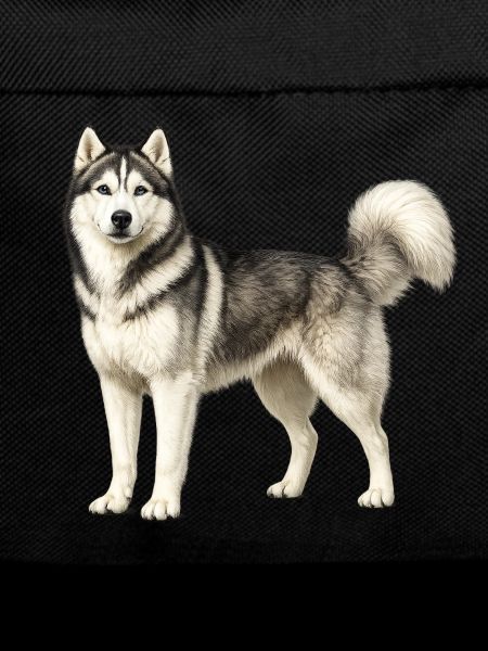Husky portrait in the fog