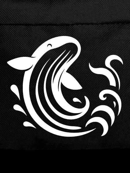 Leaping Whale Silhouette Sea Motif