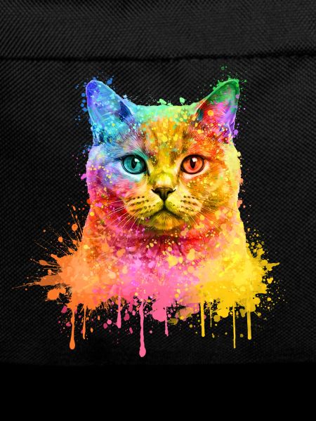 Britisch Kurzhaar Regenbogen Aquarell Illustration