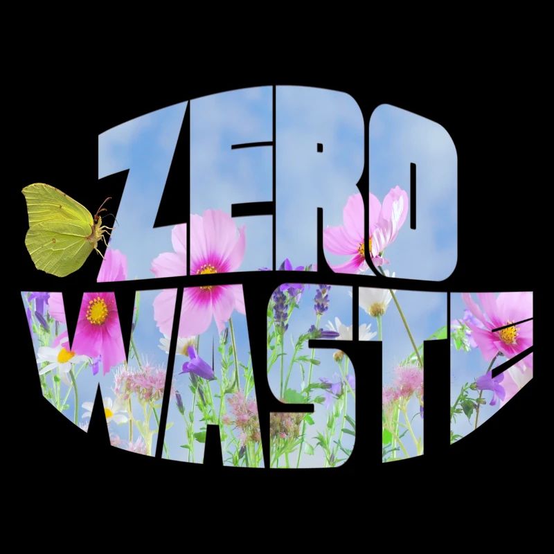 Prairie fleurie zéro déchet avec papillon