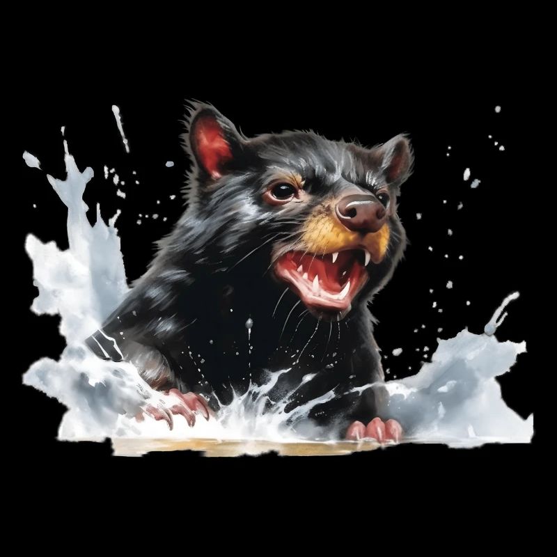 Tasmanian devil in the water