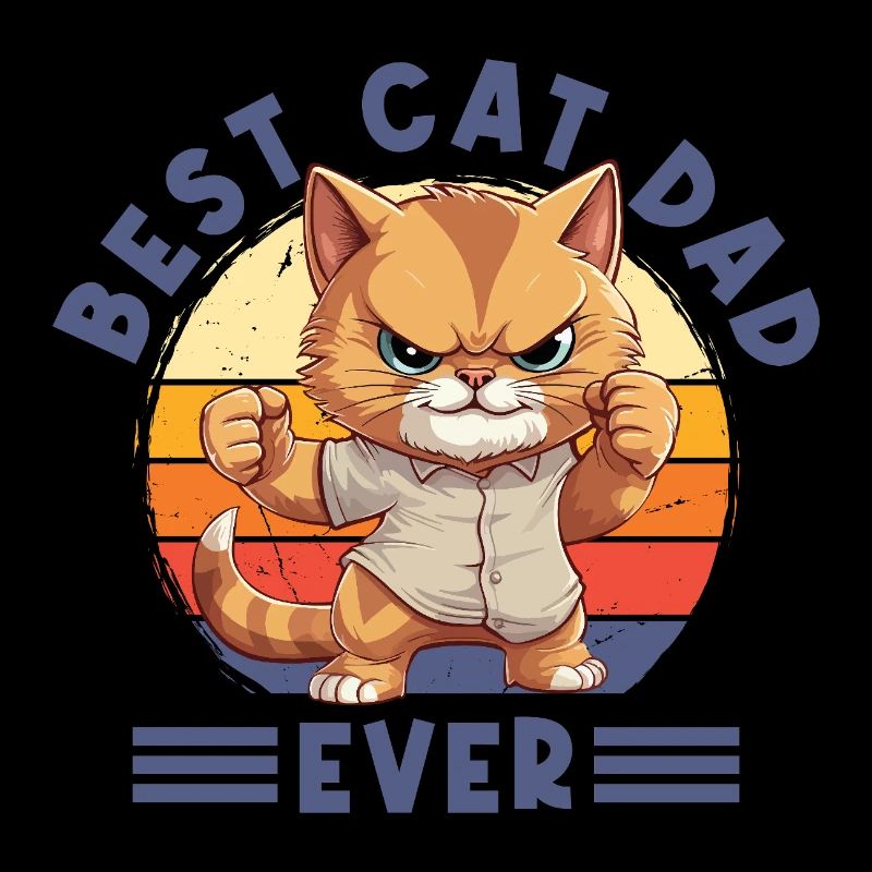 Katze Best Cat Dad Ever Katzenpapa Lustig Spruch
