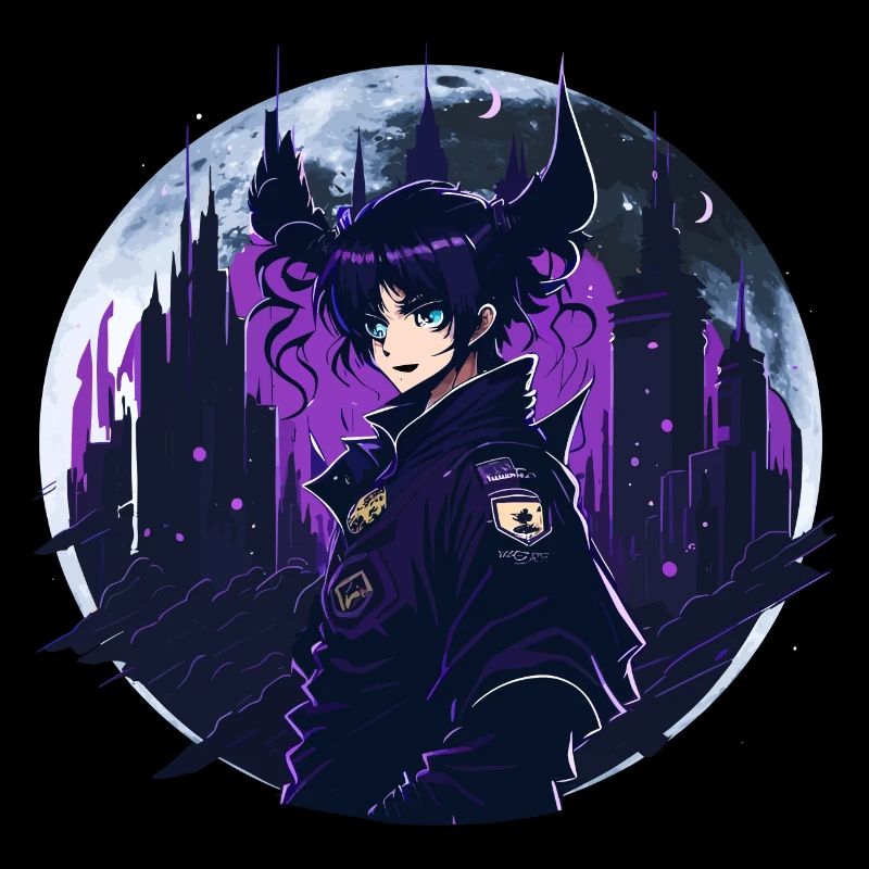Anime Gothic Moon Girl