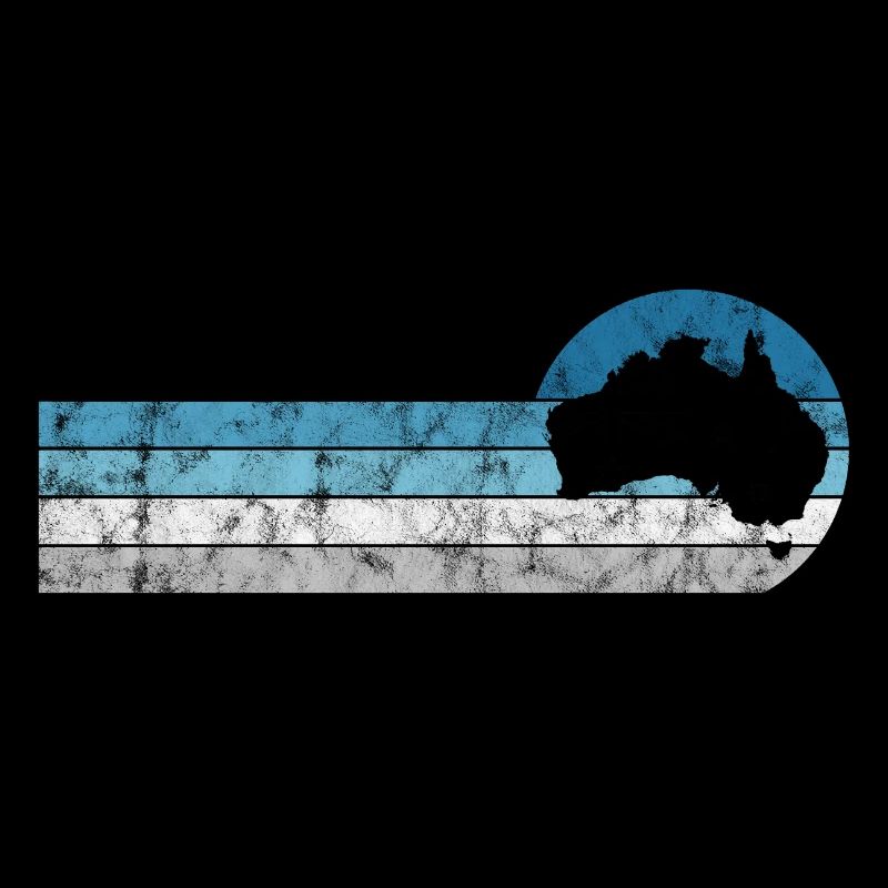 Australia Continent Retro Outback Gift Map