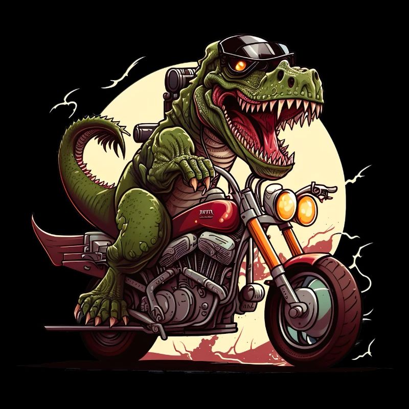 T-Rex on motorcycle