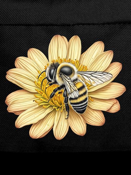 Cute bee and yellow flower