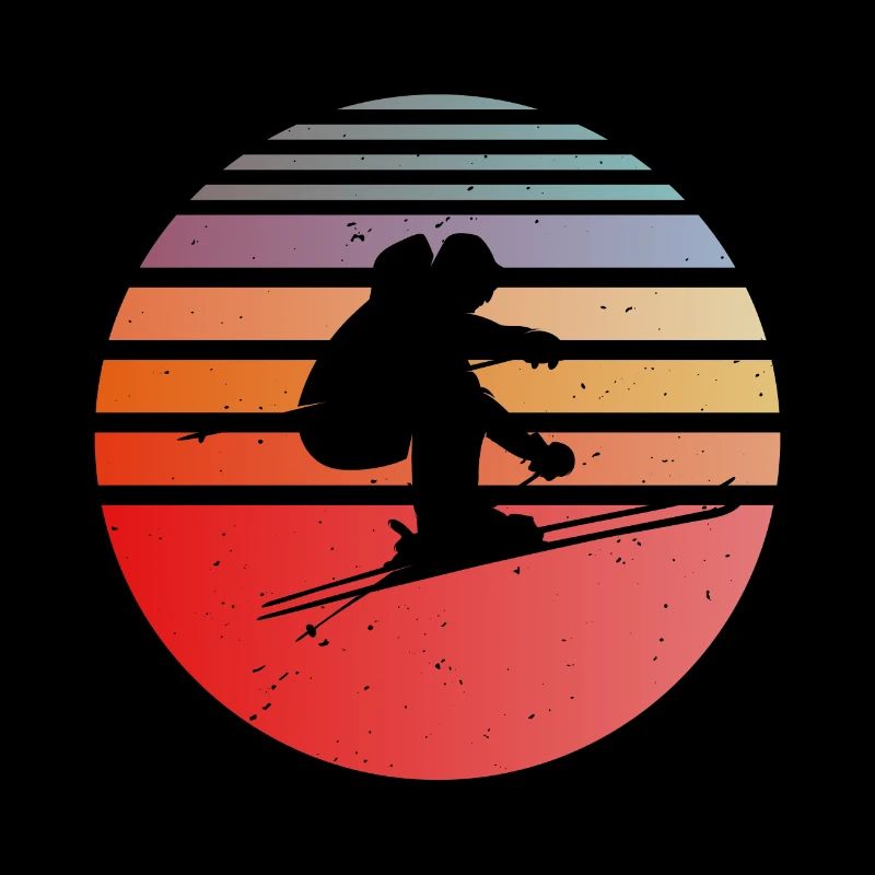 Skiers with sun