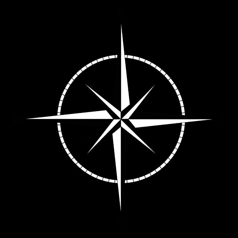Compass monochrome drawing
