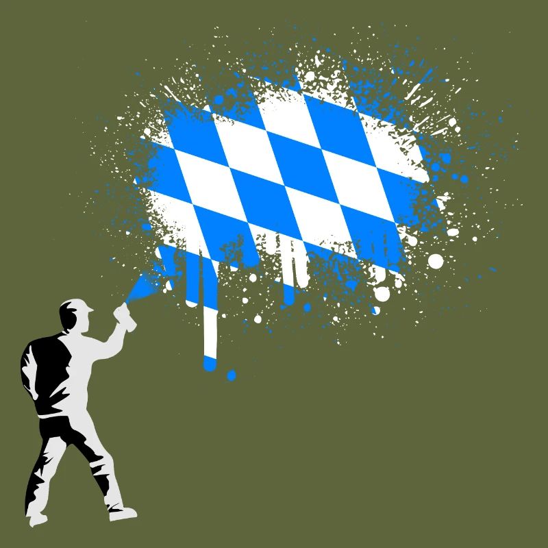Bayern Flagge Graffiti Farbspritzer