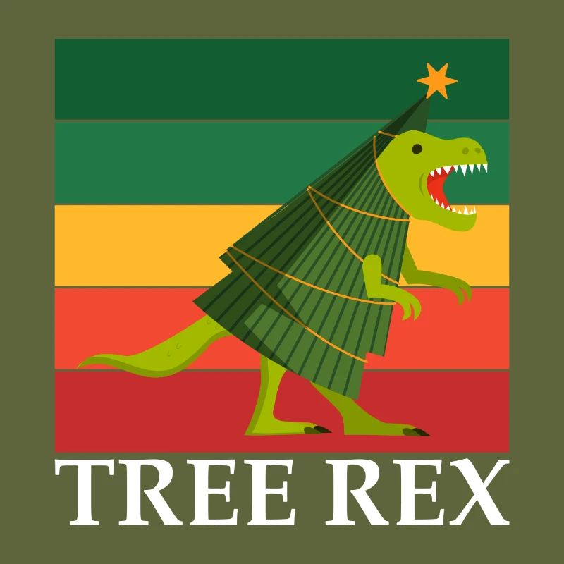 Tree rex christmas dinosaur gift saying
