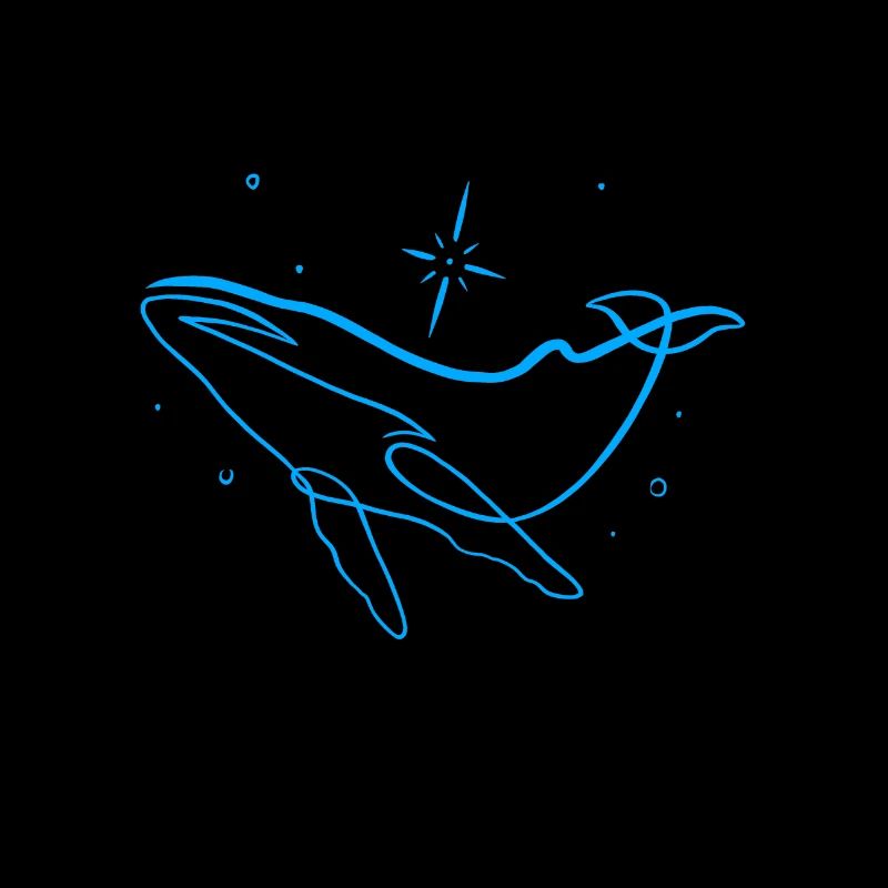 Baleine line art single line