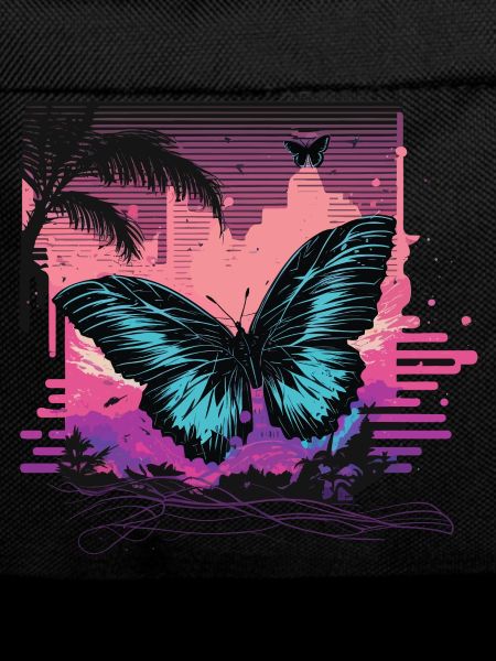 Flying Vaporwave Butterfly
