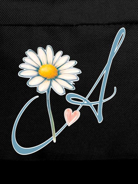 Letter A Daisy Heart