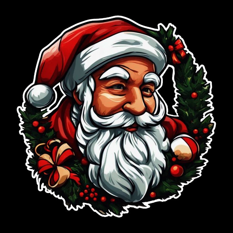 Sticker Weihnachtsmannkopf