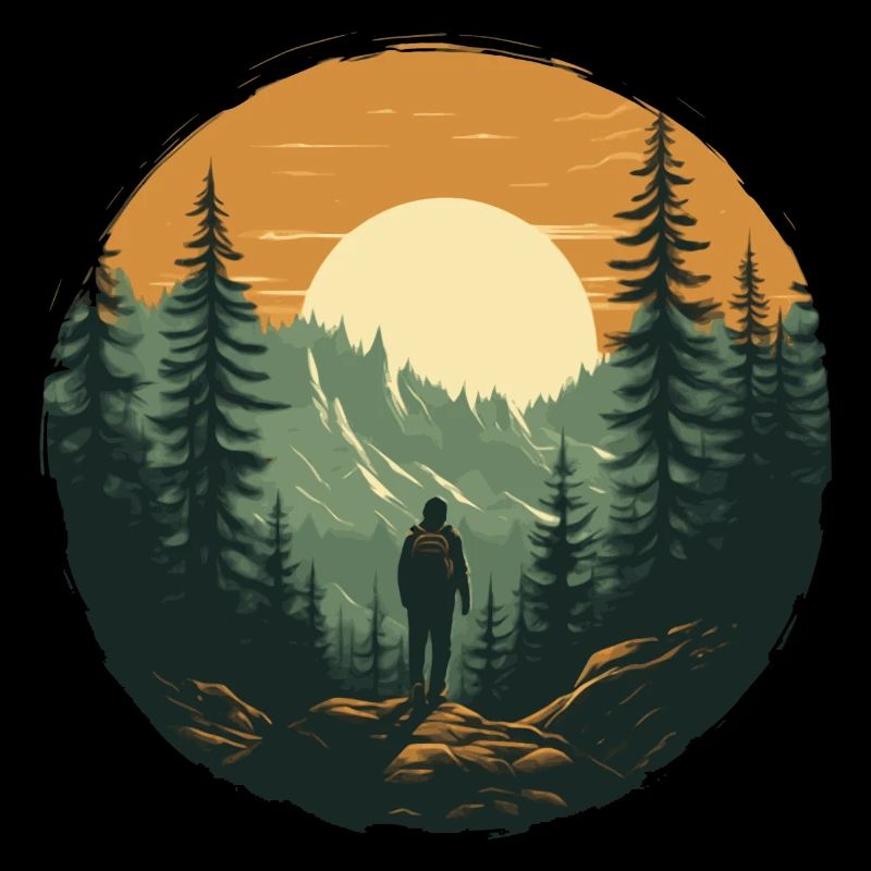 Aventure de trekking dans la nature de la forêt